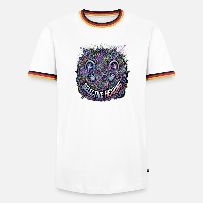 Selective Hearing - Männer Kontrast-T-Shirt - Weiß/Dreifarbig