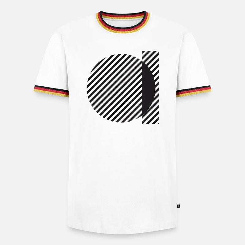 Diagonal Stripe Circle Abstract - Men's Ringer Shirt - white/tricolour