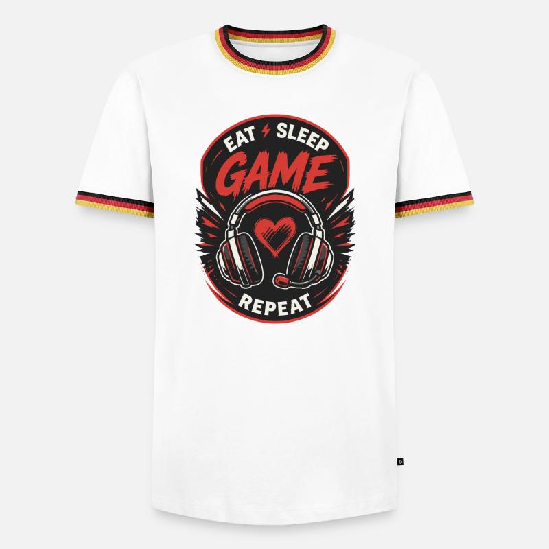 Gaming Lover Controller Design - Männer Kontrast-T-Shirt - Weiß/Dreifarbig