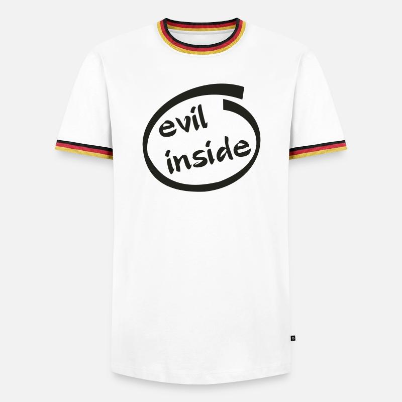 Evil Inside Ring Graphic - Männer Kontrast-T-Shirt - Weiß/Dreifarbig