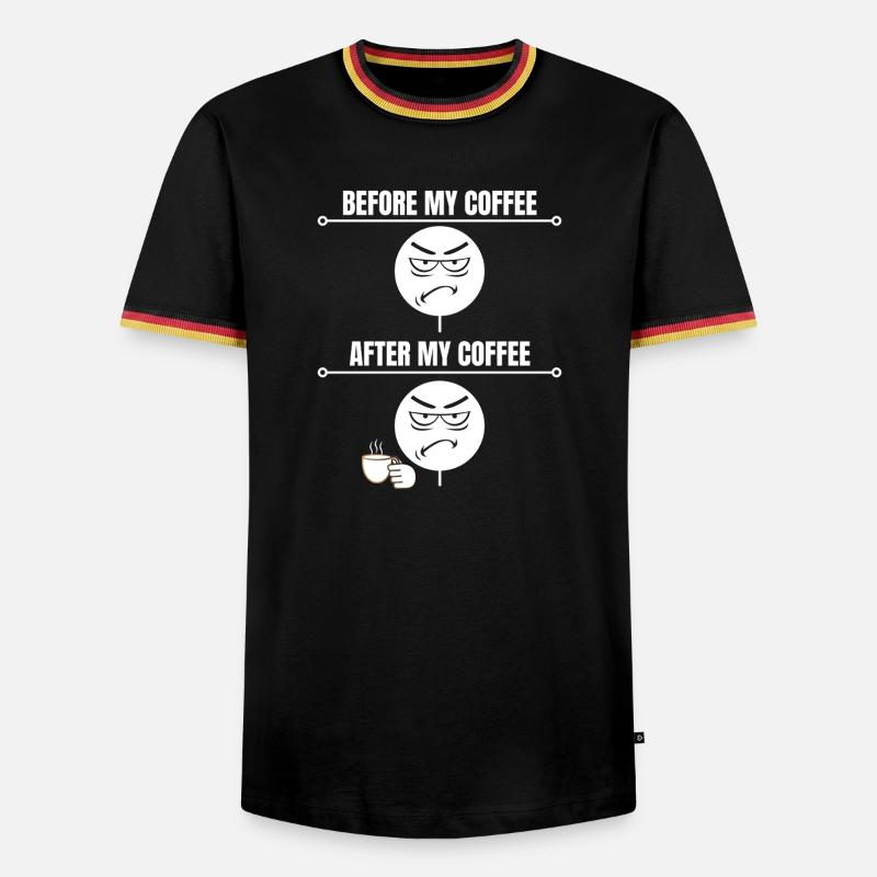 Grumpy Coffee Mood - Men's Ringer Shirt - black/tricolour