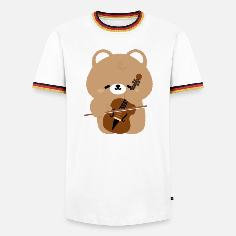 Bear Cello Charm - Men's Ringer Shirt - white/tricolour