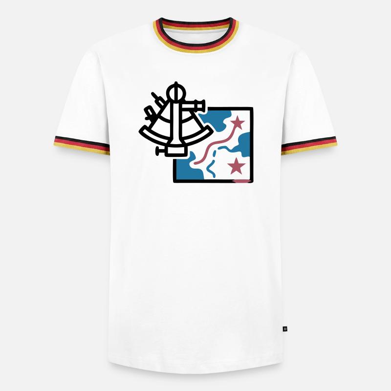 Sextant Navigation Map Vector - Men's Ringer Shirt - white/tricolour
