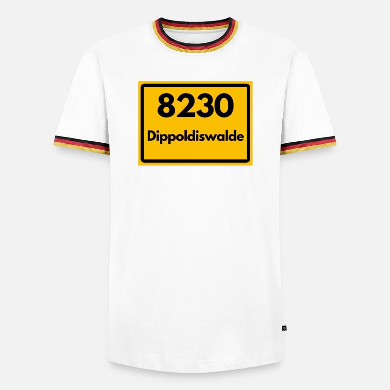 ANCIEN CODE POSTAL 8230 DIPPOLDISWALDE SAXONY - T-shirt contrasté Homme - blanc/tricolore