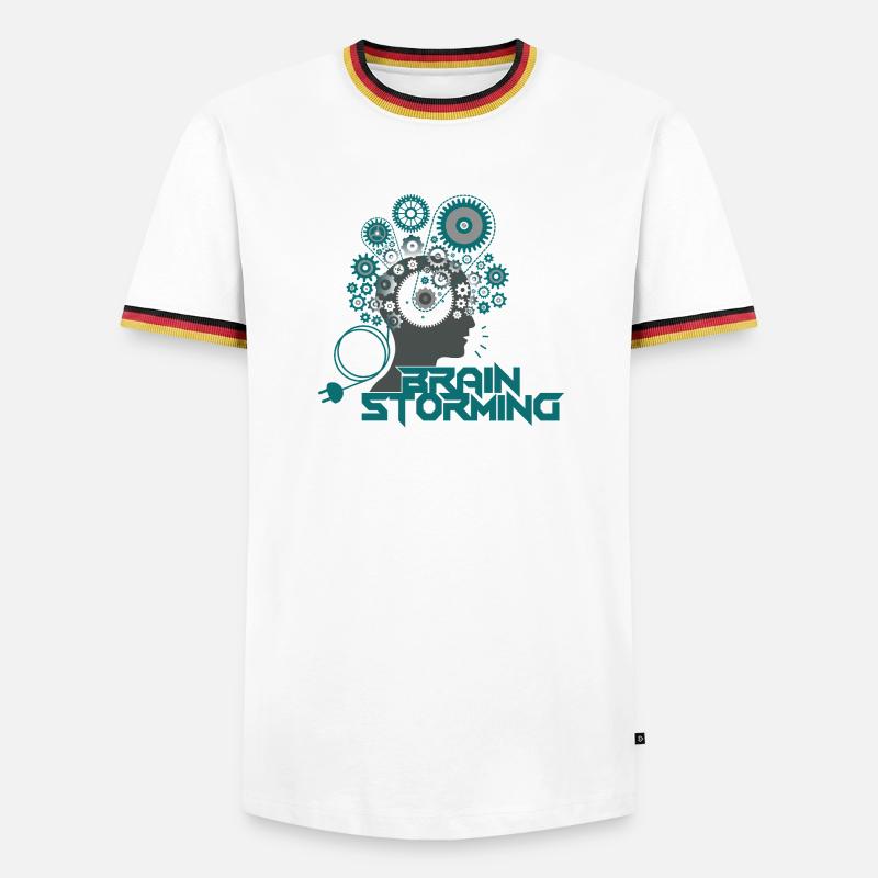 Brainstorming Head – Office & Office Ideas - Men's Ringer Shirt - white/tricolour