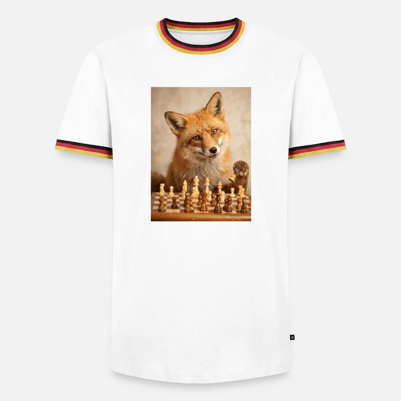 Fox playing chess - Men's Ringer Shirt - white/tricolour