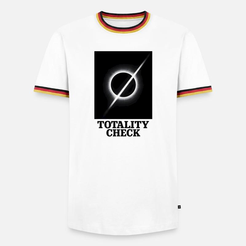 Totality checked | Eclipse - Men's Ringer Shirt - white/tricolour