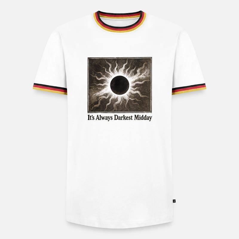 Darkest Noon | Solar eclipse - Men's Ringer Shirt - white/tricolour