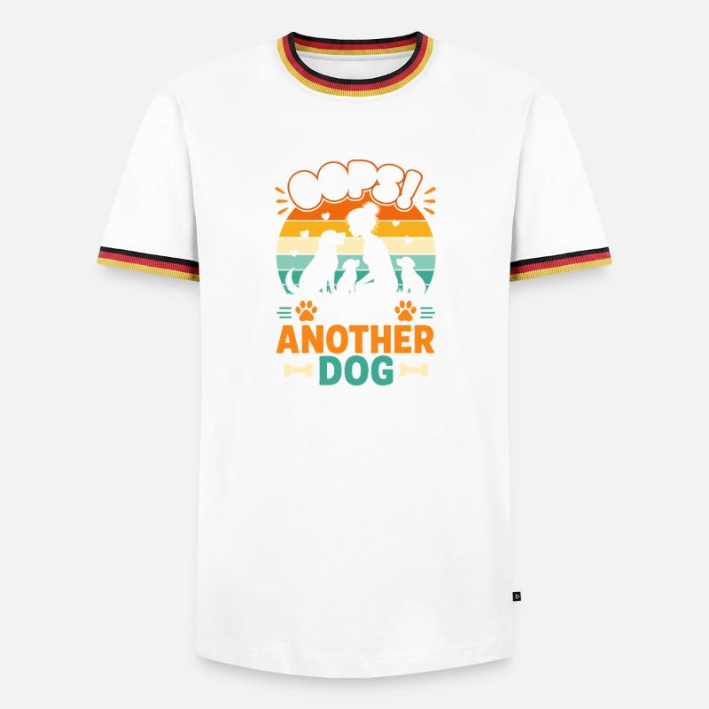 Noch ein Hund: Oops! - Männer Kontrast-T-Shirt - Weiß/Dreifarbig