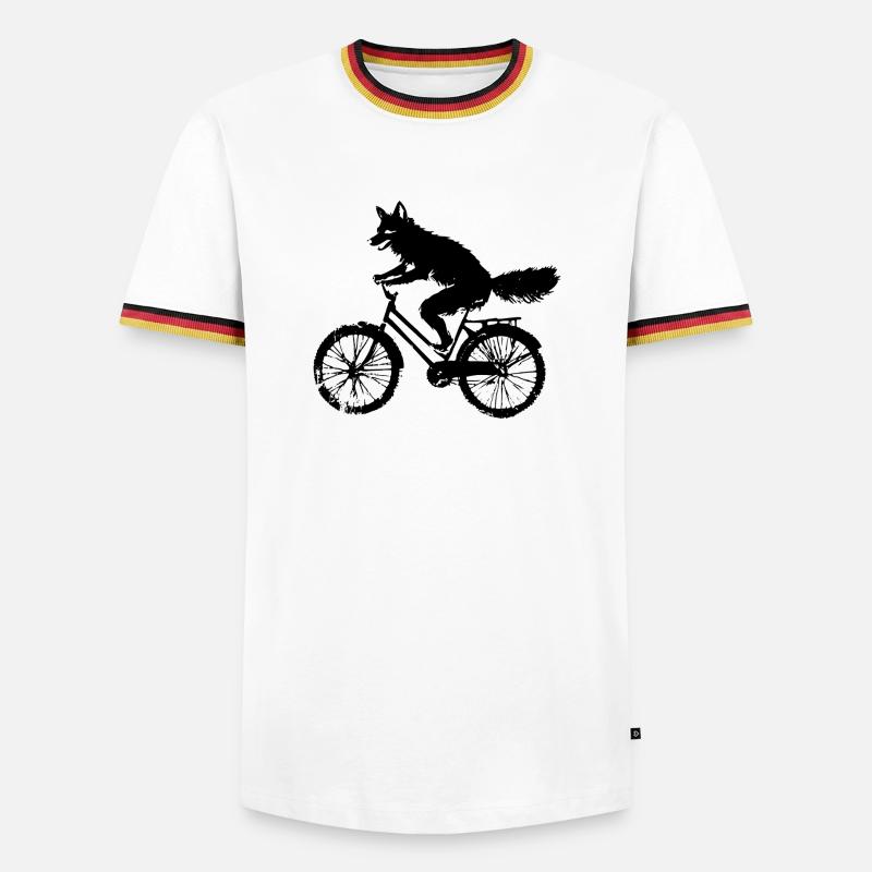 Bicycle Fox - Men's Ringer Shirt - white/tricolour