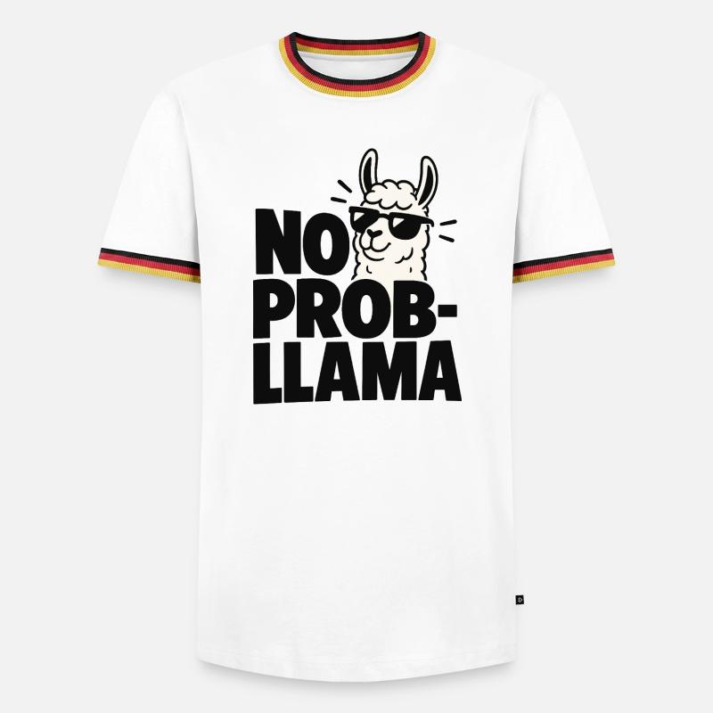 No Probllama Cool Lama Saying - Men's Ringer Shirt - white/tricolour