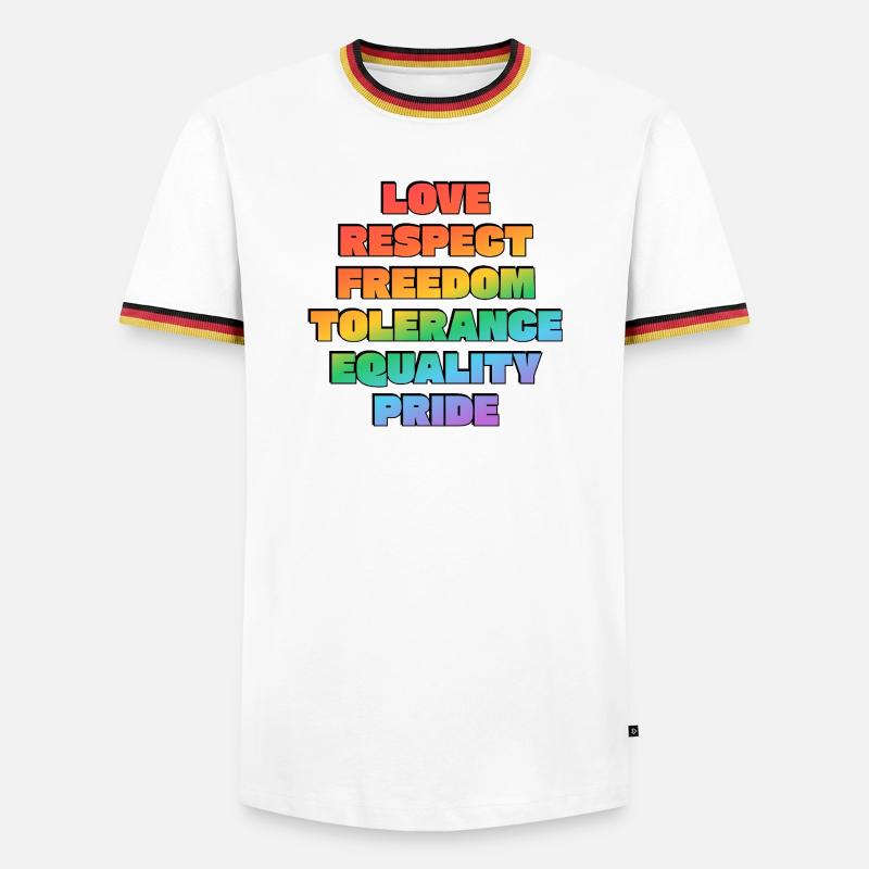 Rainbow Pride Values - Men's Ringer Shirt - white/tricolour