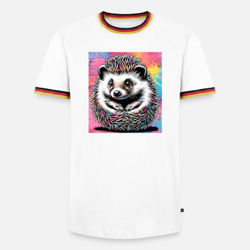 Igel - Männer Kontrast-T-Shirt - Weiß/Dreifarbig
