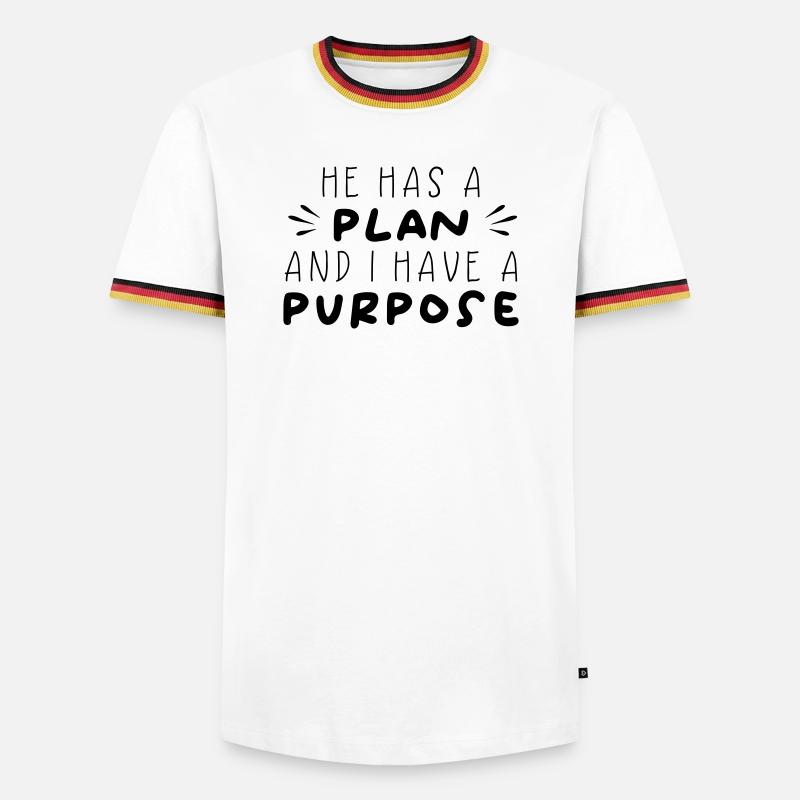 Plan & Purpose - Männer Kontrast-T-Shirt - Weiß/Dreifarbig