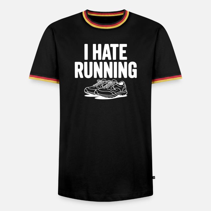 I Hate Running - Men's Ringer Shirt - black/tricolour