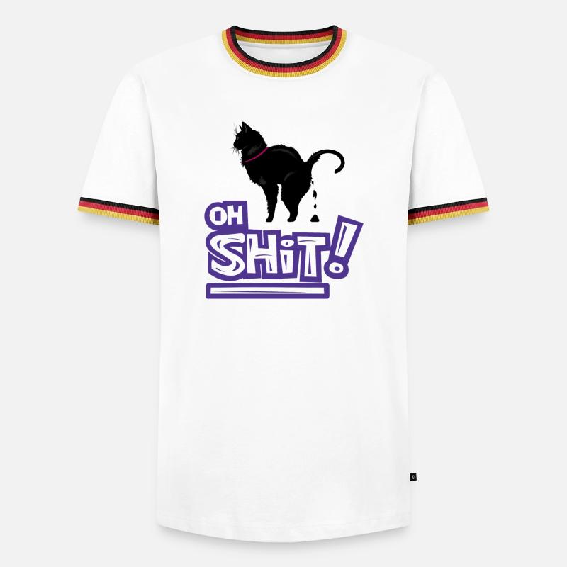 Kat Oh Shit Graffiti Exclamation - Men's Ringer Shirt - white/tricolour