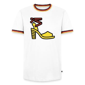 Chaussures à talons hauts Fashion Italie Fashionista - T-shirt contrasté Homme - blanc/tricolore - Devant - AI Model Female 172 light (172cm) & AI Model Male 185 light (185cm)