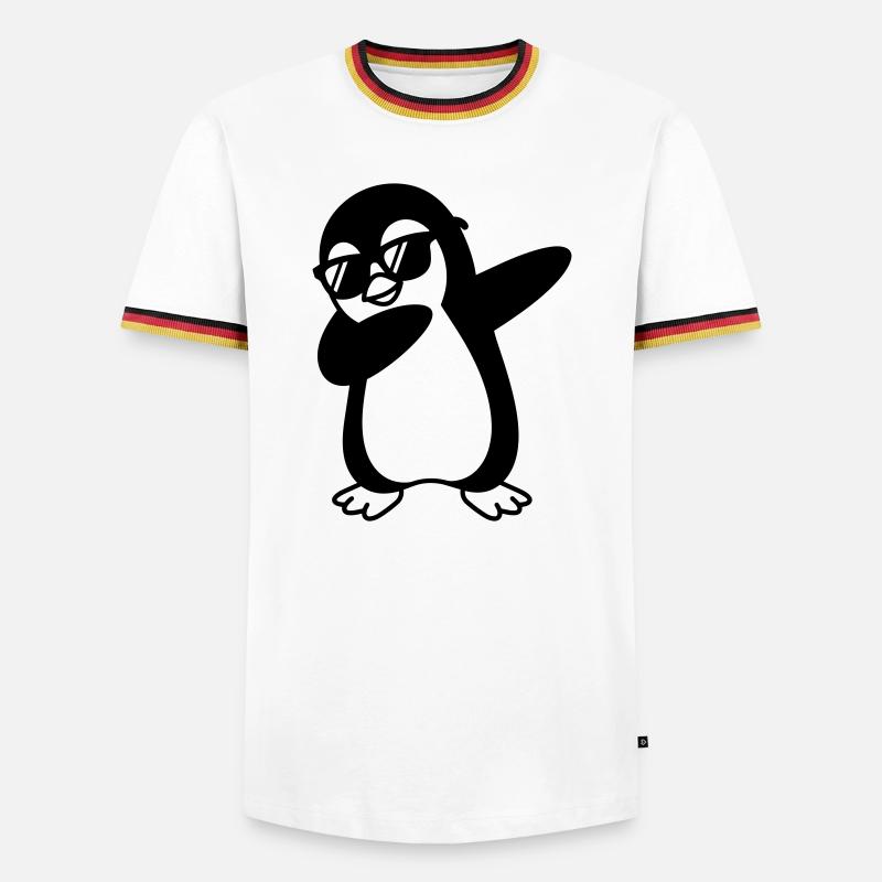 Penguin Dab - Men's Ringer Shirt - white/tricolour