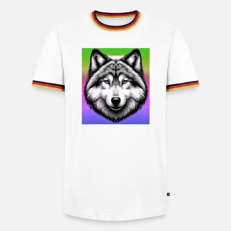 Wolf - Men's Ringer Shirt - white/tricolour