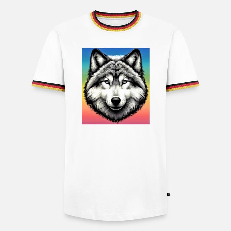 Wolf - Men's Ringer Shirt - white/tricolour
