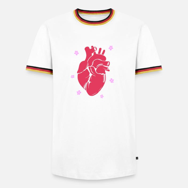 Cardiogram, cardiography, sonography, ultrasound - Men's Ringer Shirt - white/tricolour