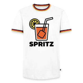 Spritz Cocktail Summer Drink Italy Holiday - Men's Ringer Shirt - white/tricolour - Front - AI Model Female 172 light (172cm) & AI Model Male 185 light (185cm)