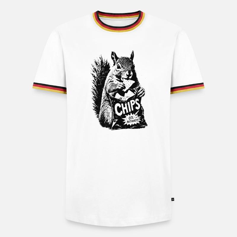 Chips Eichhörnchen - Männer Kontrast-T-Shirt - Weiß/Dreifarbig