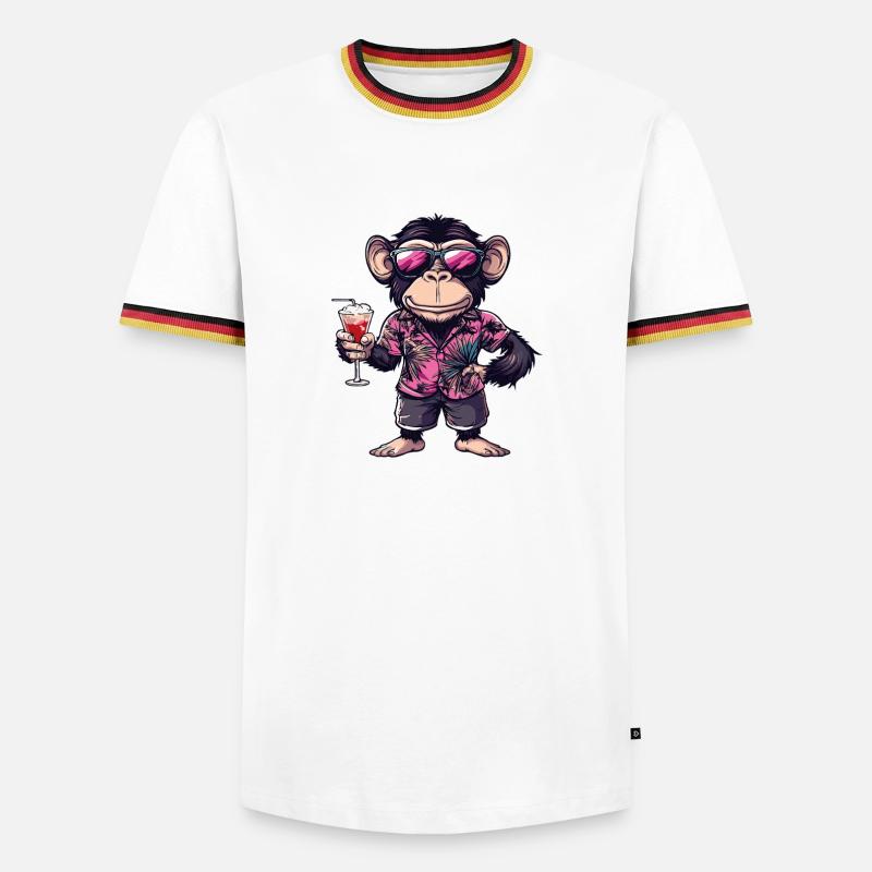 Monkey Comic Summer - Men's Ringer Shirt - white/tricolour