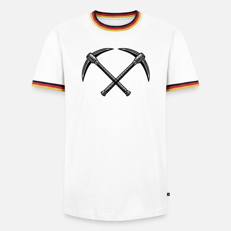 Kreuzspitzhacken - Männer Kontrast-T-Shirt - Weiß/Dreifarbig