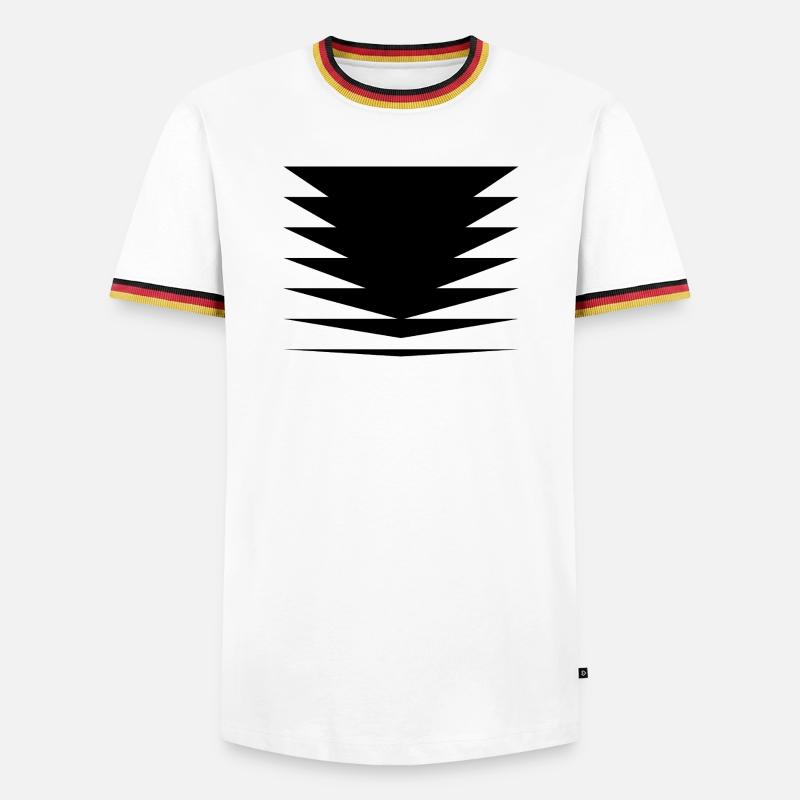 Black triangles design - Men's Ringer Shirt - white/tricolour