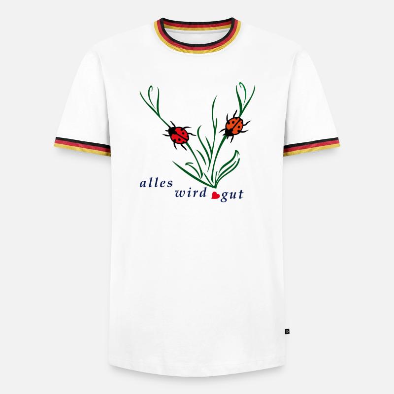 Alles wird gut - Männer Kontrast-T-Shirt - Weiß/Dreifarbig