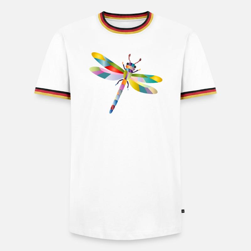 Bunte Libelle Regenbogen Stil - Männer Kontrast-T-Shirt - Weiß/Dreifarbig
