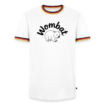 Wombat - Men's Ringer Shirt - white/tricolour - Front - AI Model Female 172 light (172cm) & AI Model Male 185 light (185cm)