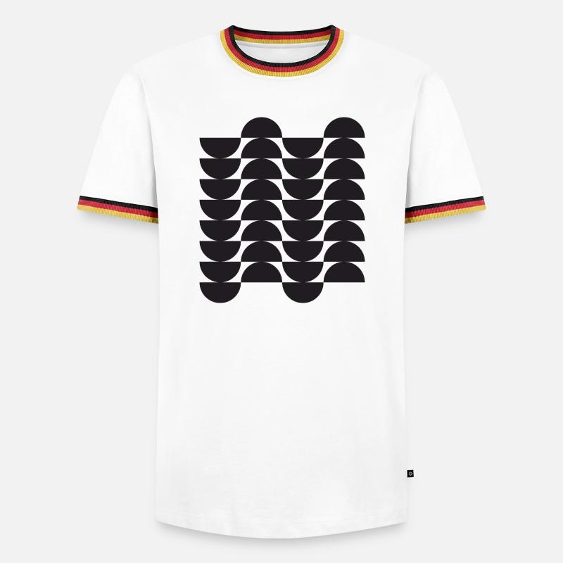 Noir Wave Geometric Grid - Men's Ringer Shirt - white/tricolour
