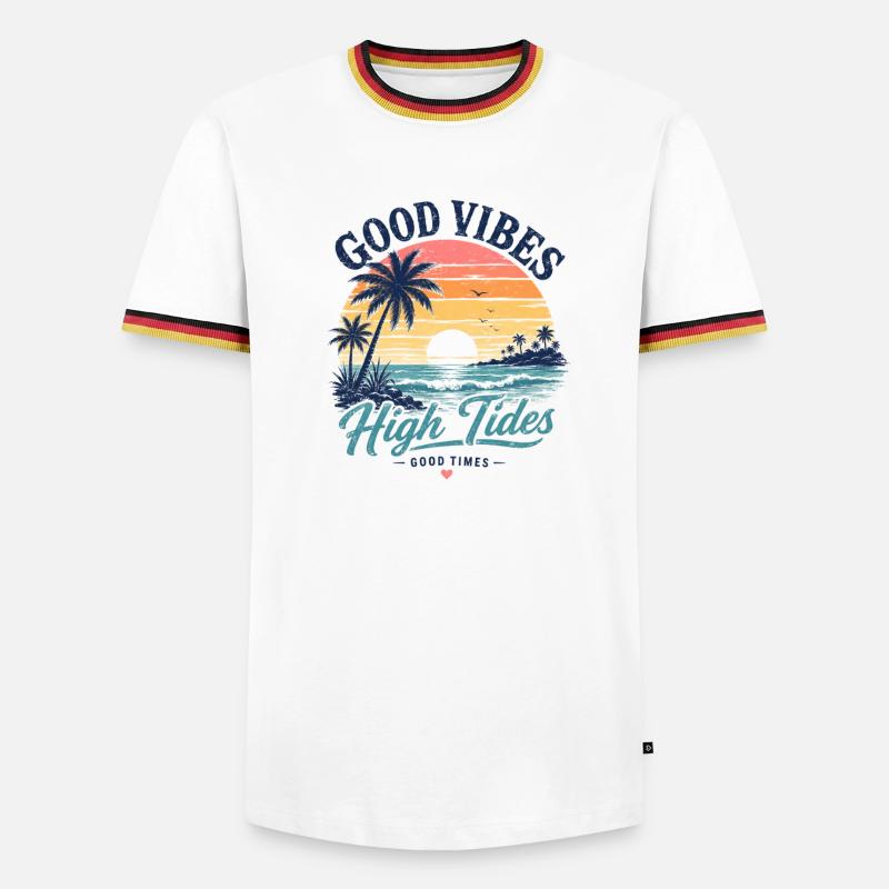 Vibes High Tides Sunset - Men's Ringer Shirt - white/tricolour