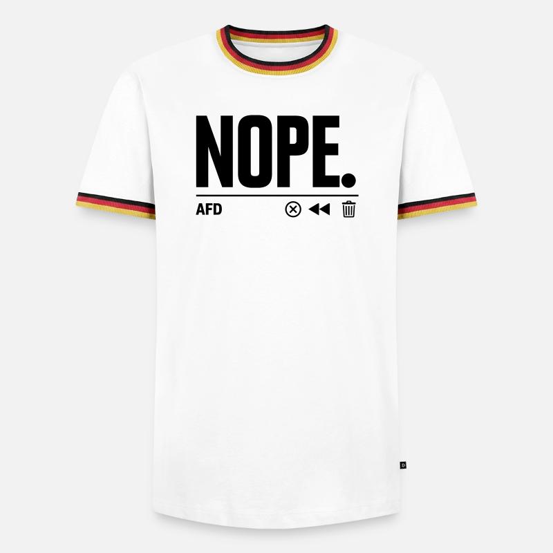 NOPE AfD - Männer Kontrast-T-Shirt - Weiß/Dreifarbig