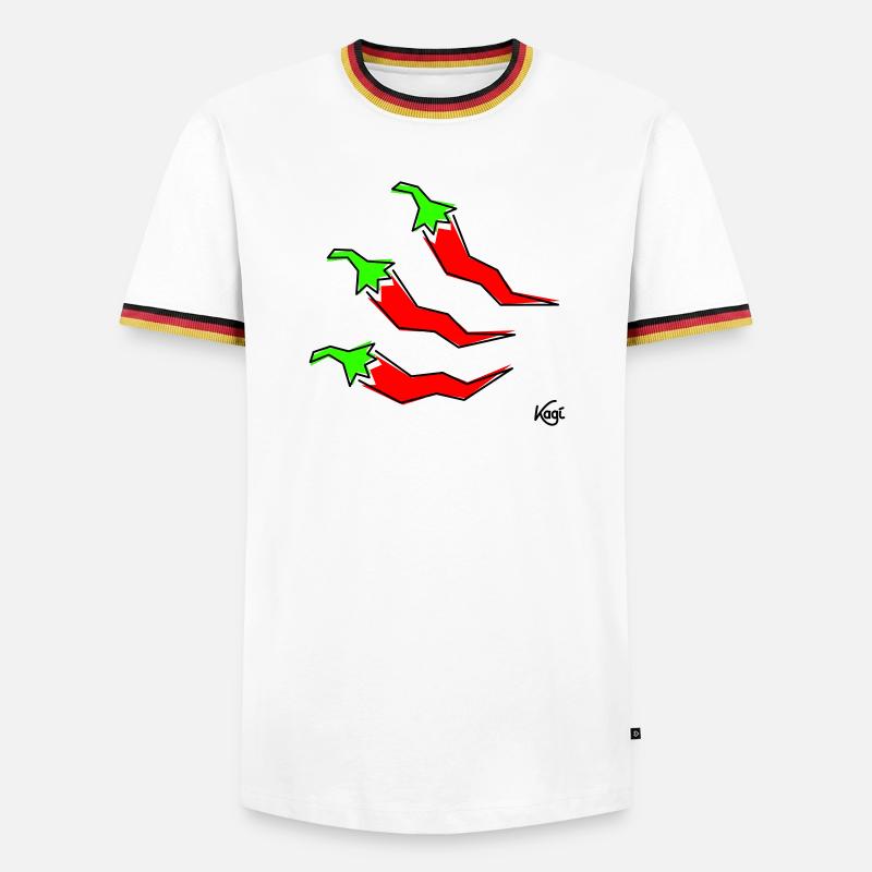 three pepperonis - Men's Ringer Shirt - white/tricolour
