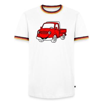 Truck Kids - Men's Ringer Shirt - white/tricolour - Front - AI Model Female 172 light (172cm) & AI Model Male 185 light (185cm)