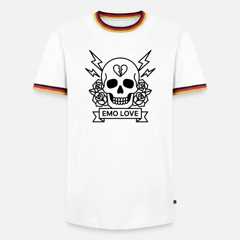 EMO - Männer Kontrast-T-Shirt - Weiß/Dreifarbig