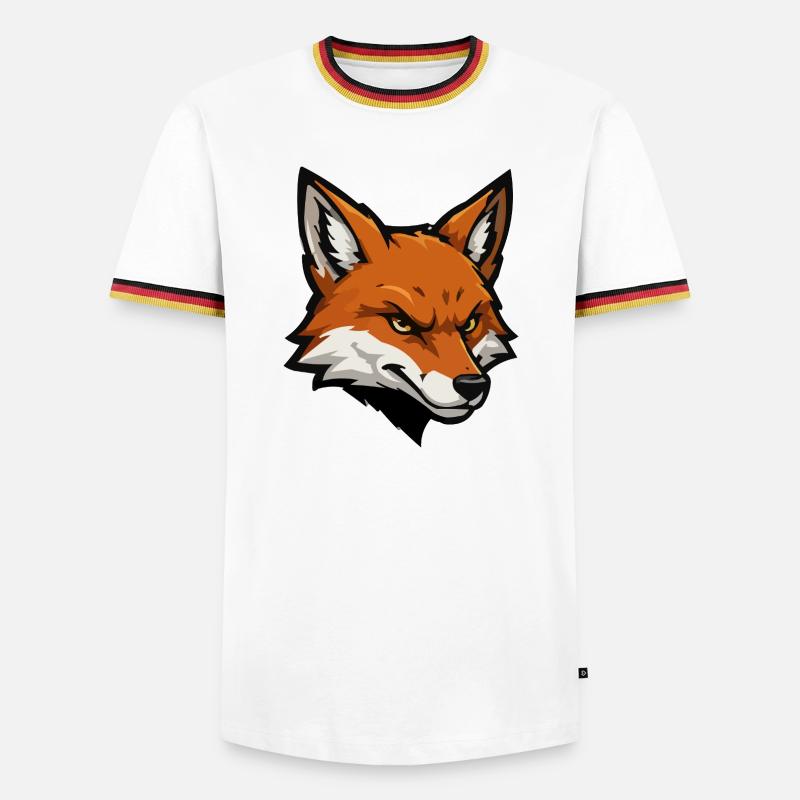 Fox head vector illustration - Men's Ringer Shirt - white/tricolour