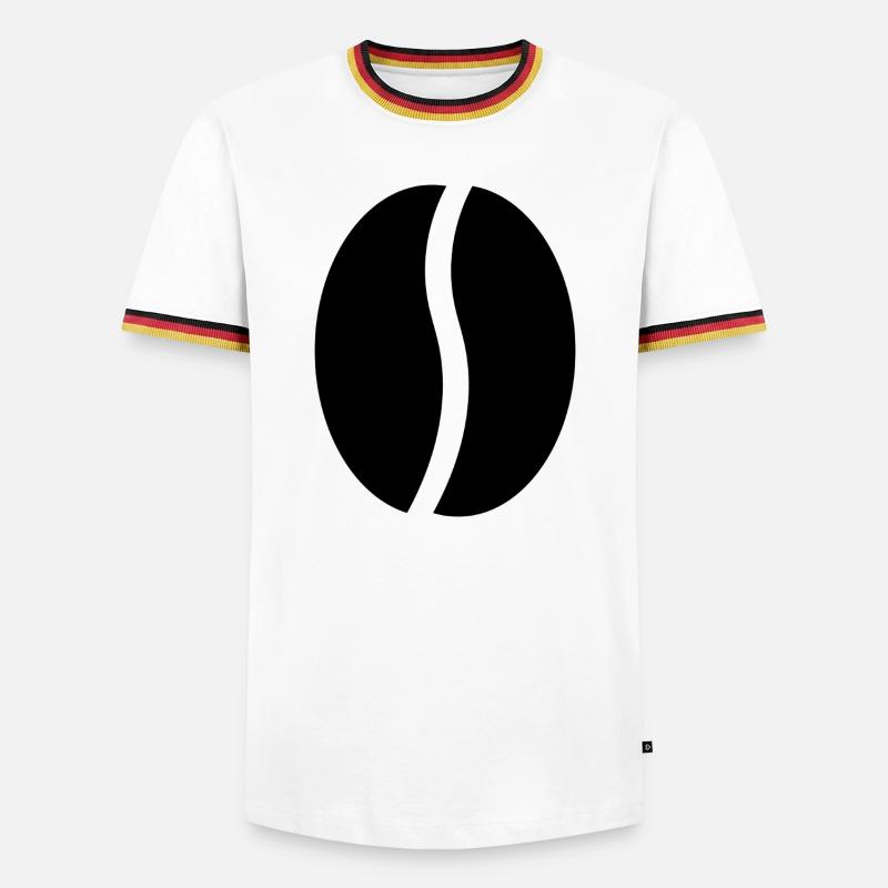 Kaffeebohnen - Männer Kontrast-T-Shirt - Weiß/Dreifarbig