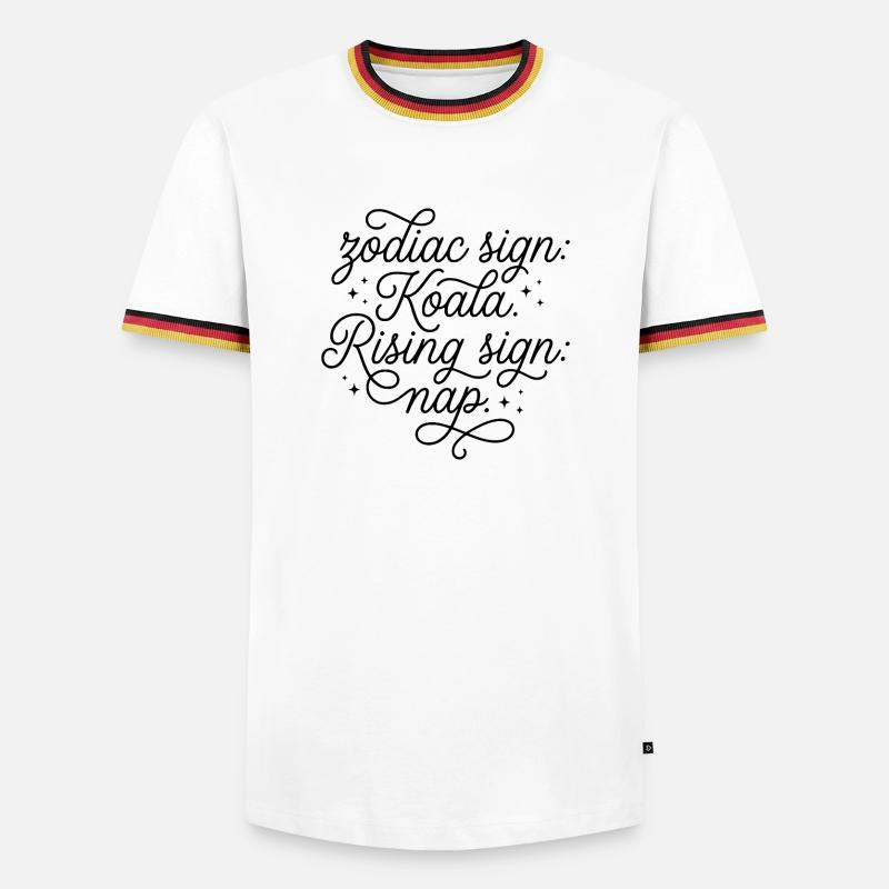 Sternzeichen Koala Aszendent Nickerchen - Männer Kontrast-T-Shirt - Weiß/Dreifarbig