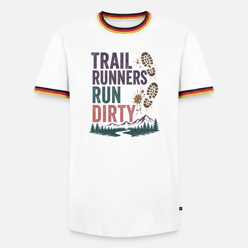 Trailrunner laufen schmutzig - Männer Kontrast-T-Shirt - Weiß/Dreifarbig