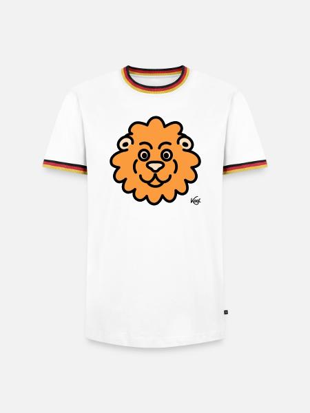 Lion Large - Men's Ringer Shirt - white/tricolour