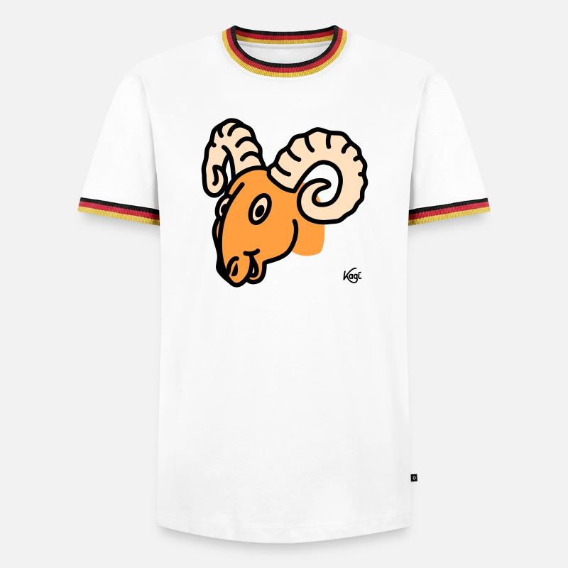 Widder groß - Männer Kontrast-T-Shirt - Weiß/Dreifarbig