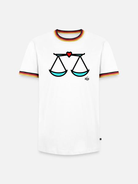 Large scale - Men's Ringer Shirt - white/tricolour