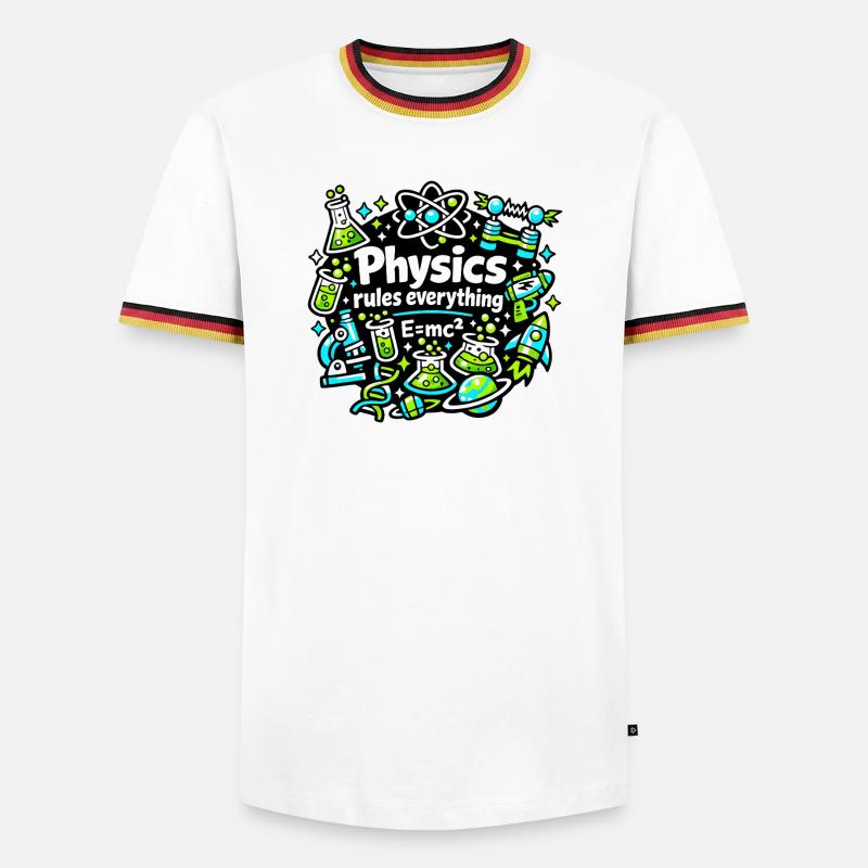 Physics regulates everything - Men's Ringer Shirt - white/tricolour