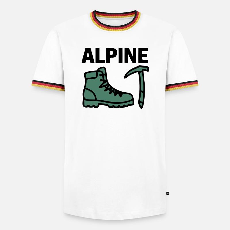 Wanderschuh Eispickel Alpine Bergsteigen Klettern - Männer Kontrast-T-Shirt - Weiß/Dreifarbig