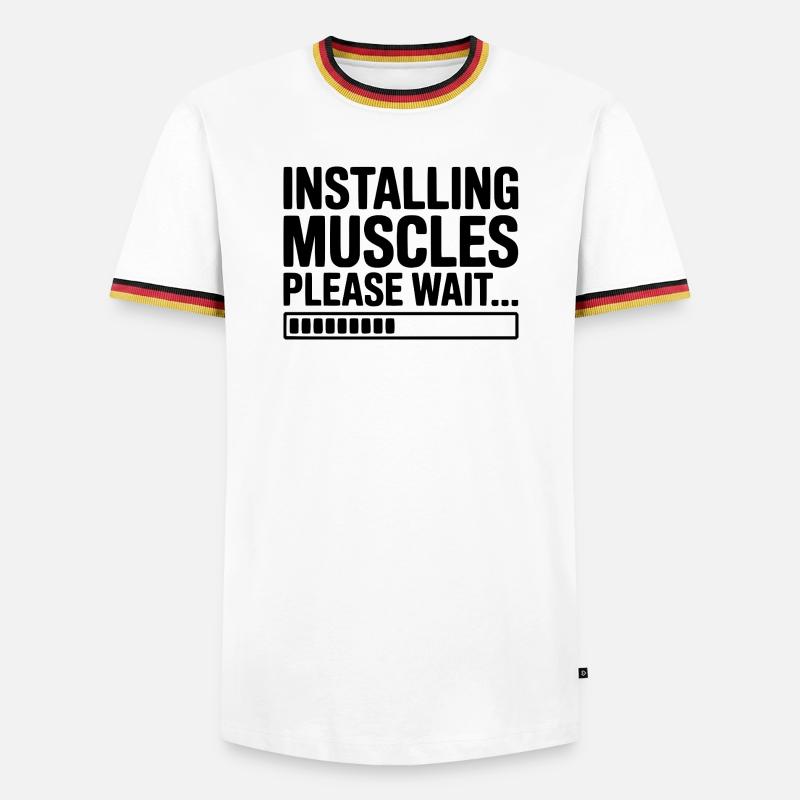 Installing Muscles Please Wait... - Men's Ringer Shirt - white/tricolour