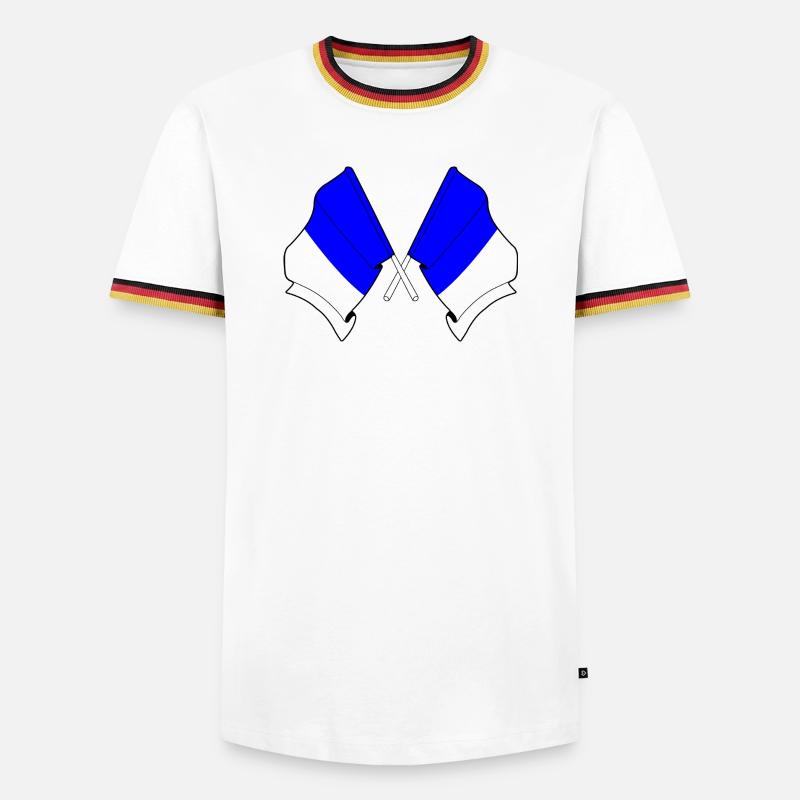 Spa Twin Flags - Männer Kontrast-T-Shirt - Weiß/Dreifarbig